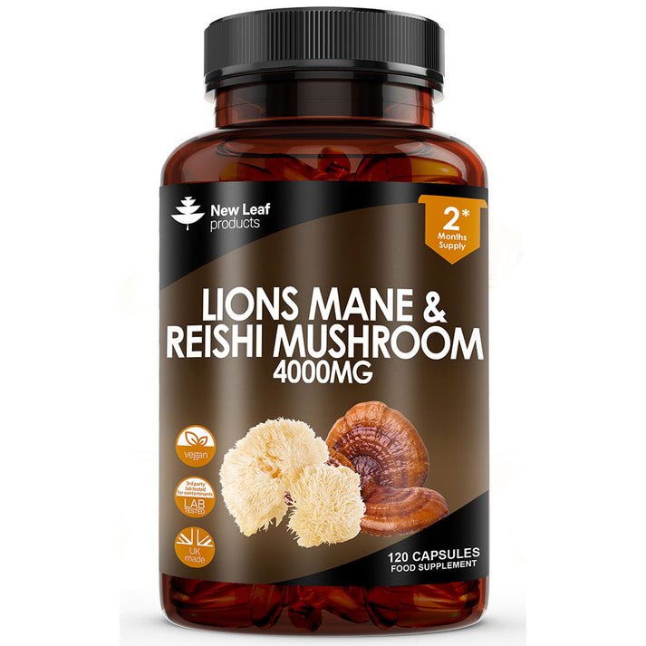 Lion’s Mane & Reishi Mushroom 4000mg – Nootropic Brain Booster & Immune Support