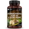 New Leaf Ashwagandha & Lion's Mane Complex | Calm & Clarity Support | Vegan Capsules 🌱🧠