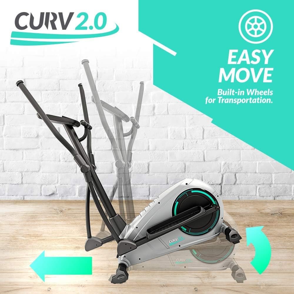 Bluefin Fitness CURV 2.0 Elliptical Cross Trainer | Home Gym Air Walker with Kinomap | 12 Programs, 24 Resistance Levels