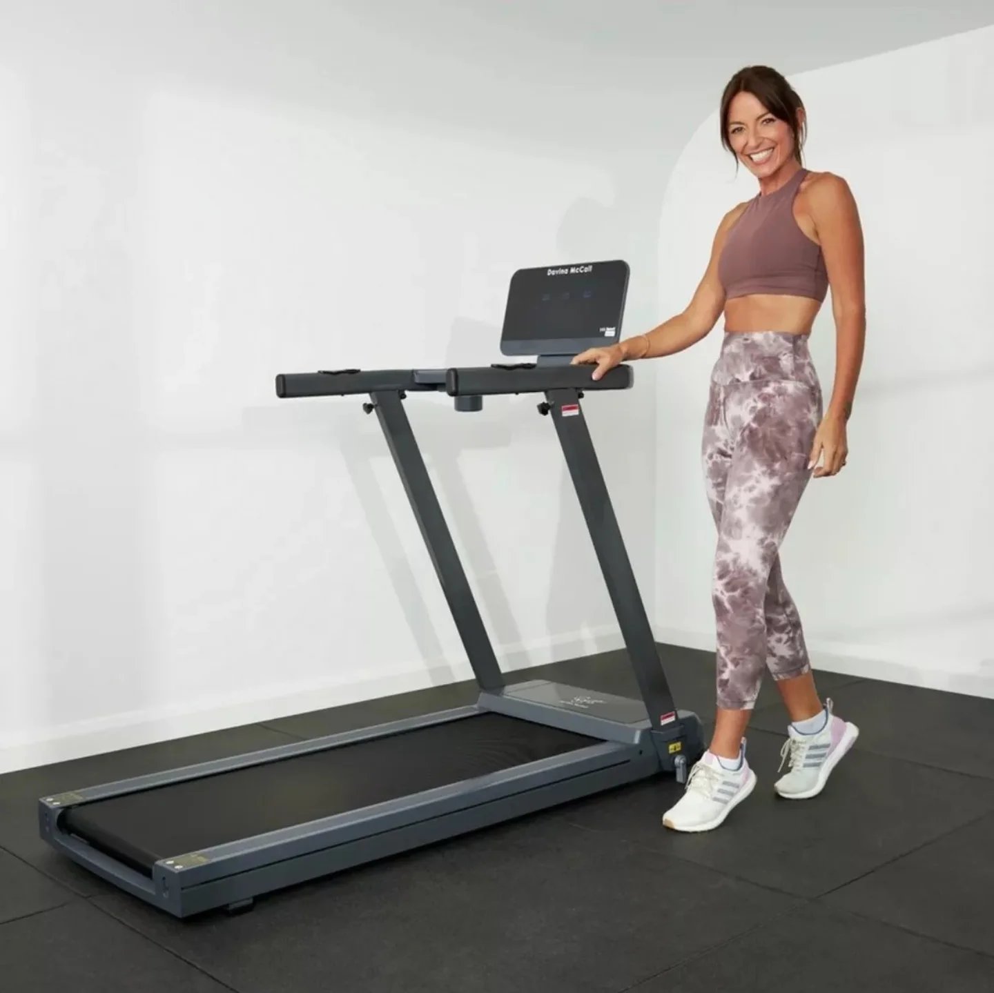 Davina McCall Motorised Folding Treadmill | 16kph Speed | 40 Programs & Heart Rate Sensor