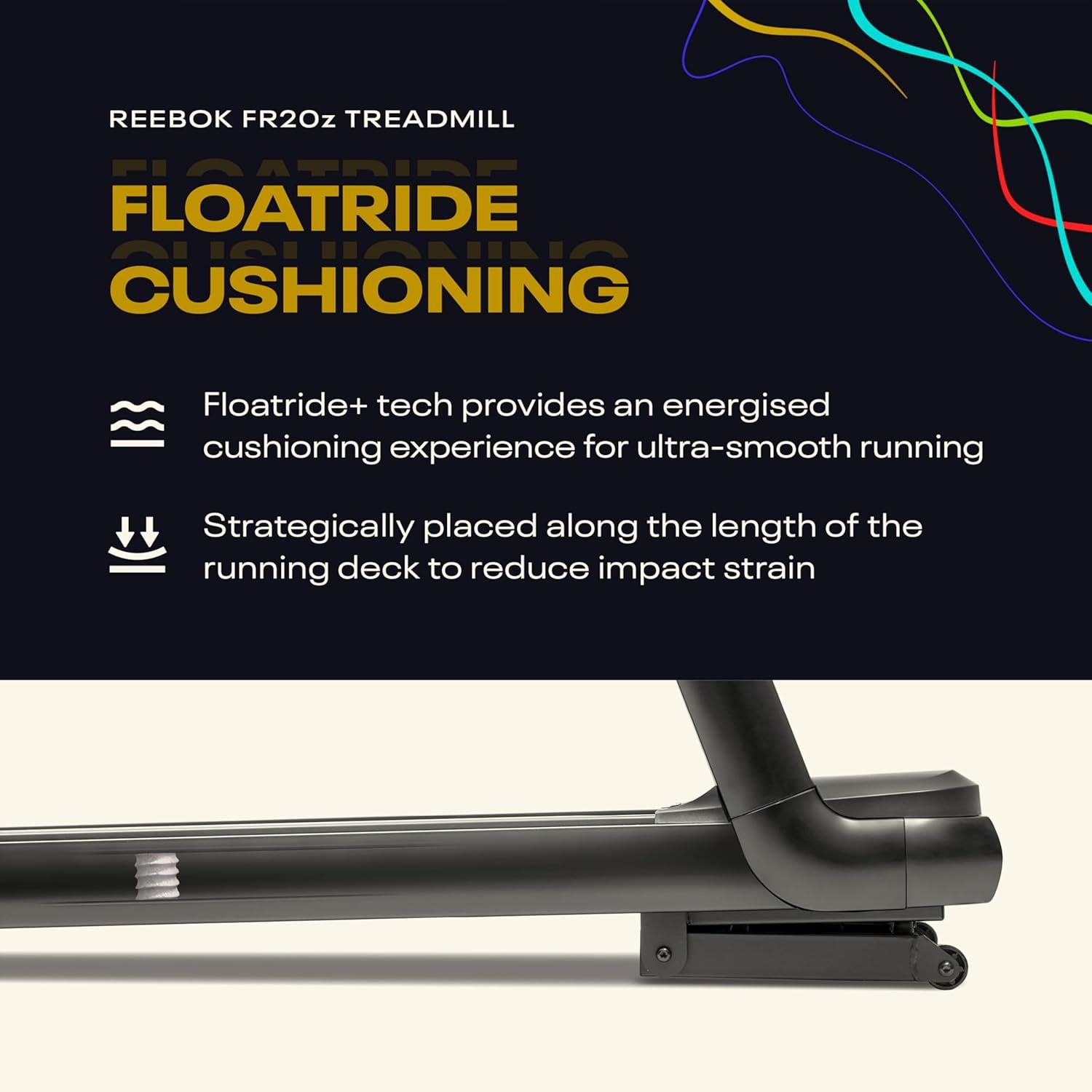 2025/04/1000241752.jpg Reebok FR20z Floatride+ Treadmill | 24 Programmes | Bluetooth | Compact & Powerful