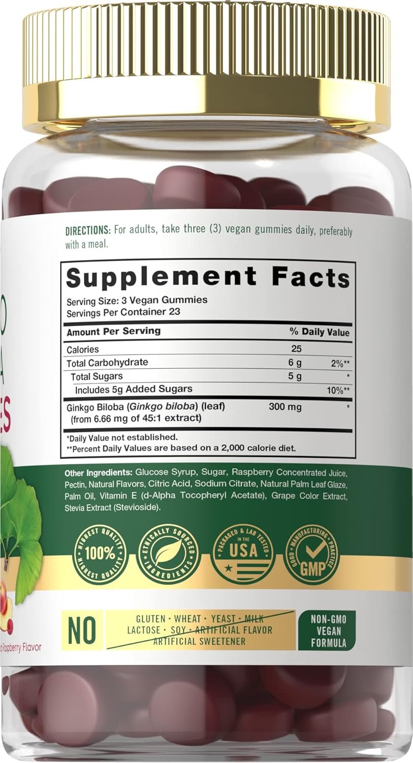 2025/04/1000245227.jpg Carlyle Ginkgo Biloba Gummies – 300mg High-Potency Formula | Natural Peach Raspberry Flavor"