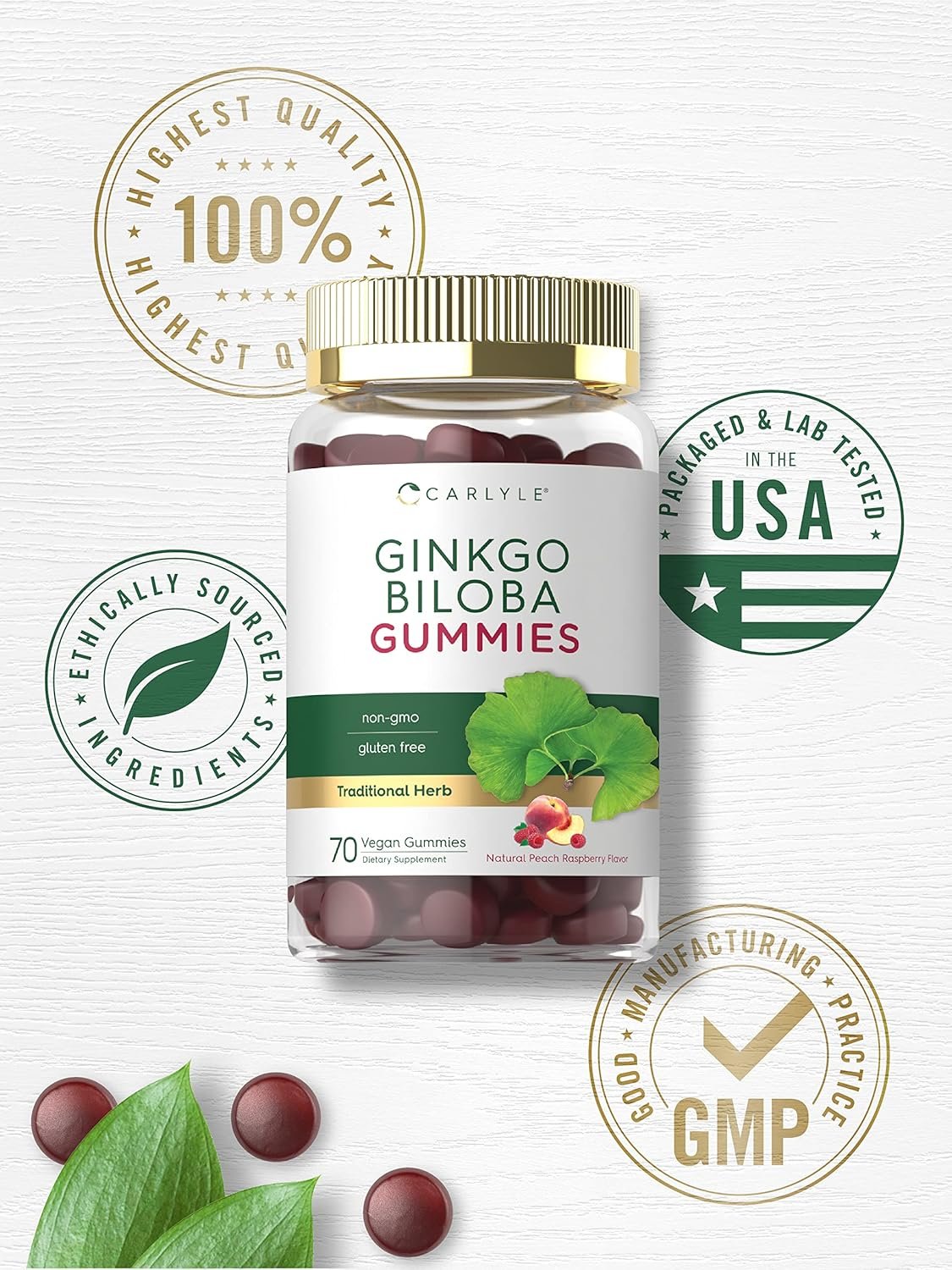 2025/04/1000245232.jpg Carlyle Ginkgo Biloba Gummies – 300mg High-Potency Formula | Natural Peach Raspberry Flavor"