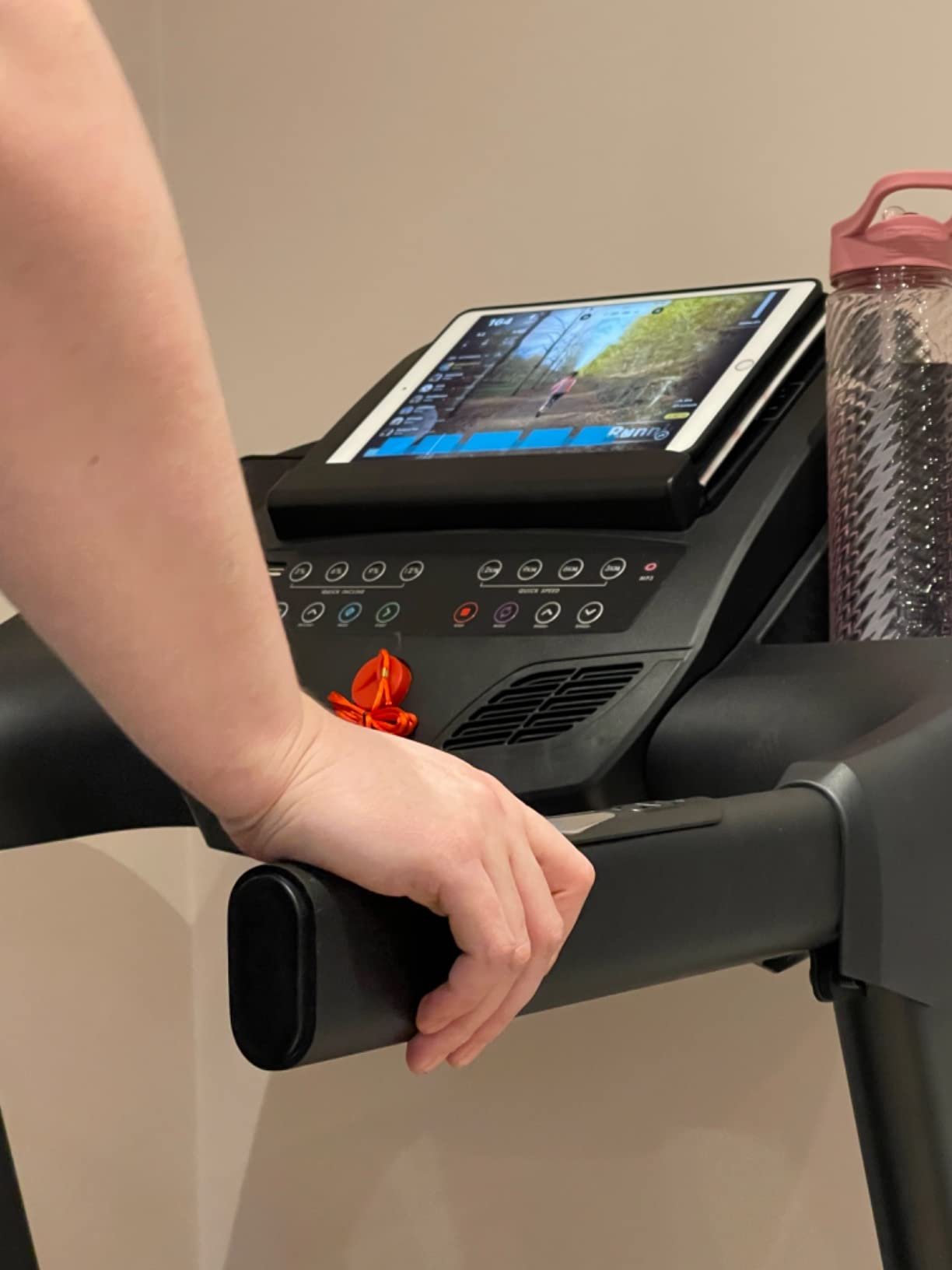 2025/06/61fDcoj80BL.jpg Bluefin Fitness Kick FIT Home Treadmill – Foldable, Bluetooth, LCD Console, 12 Preset Workouts