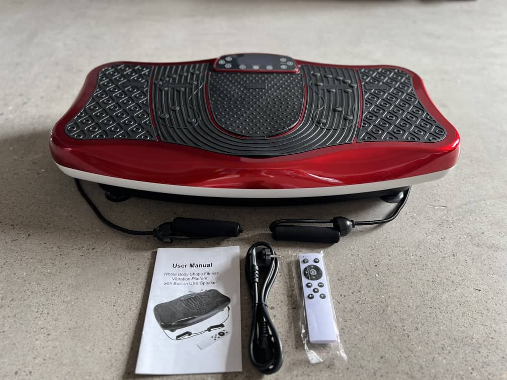SquareVibro Zen Shaper 3D Vibration Plate | 99 Levels + Resistance Bands | Remote Control, Gold | Fat Reduction & Muscle Toning ⚡