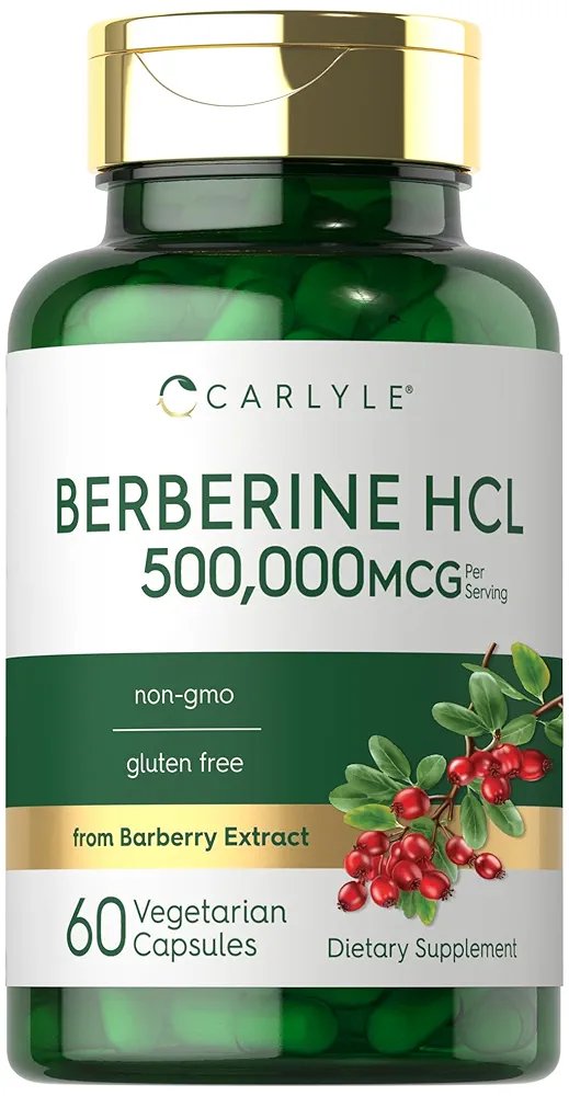 Carlyle Berberine HCL – 500 mg Barberry Extract | 60 Vegetarian Capsules | Non-GMO, Gluten-Free