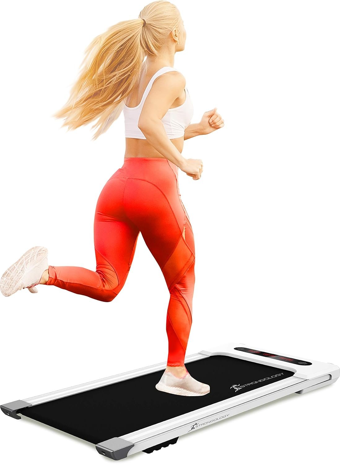 2025/07/71bXeP6ZqZL._SL1500_.jpg STRONGOLOGY Slimline Walking Treadmill | Foldable, Bluetooth, Remote Control | Quiet Under-Desk Fitness
