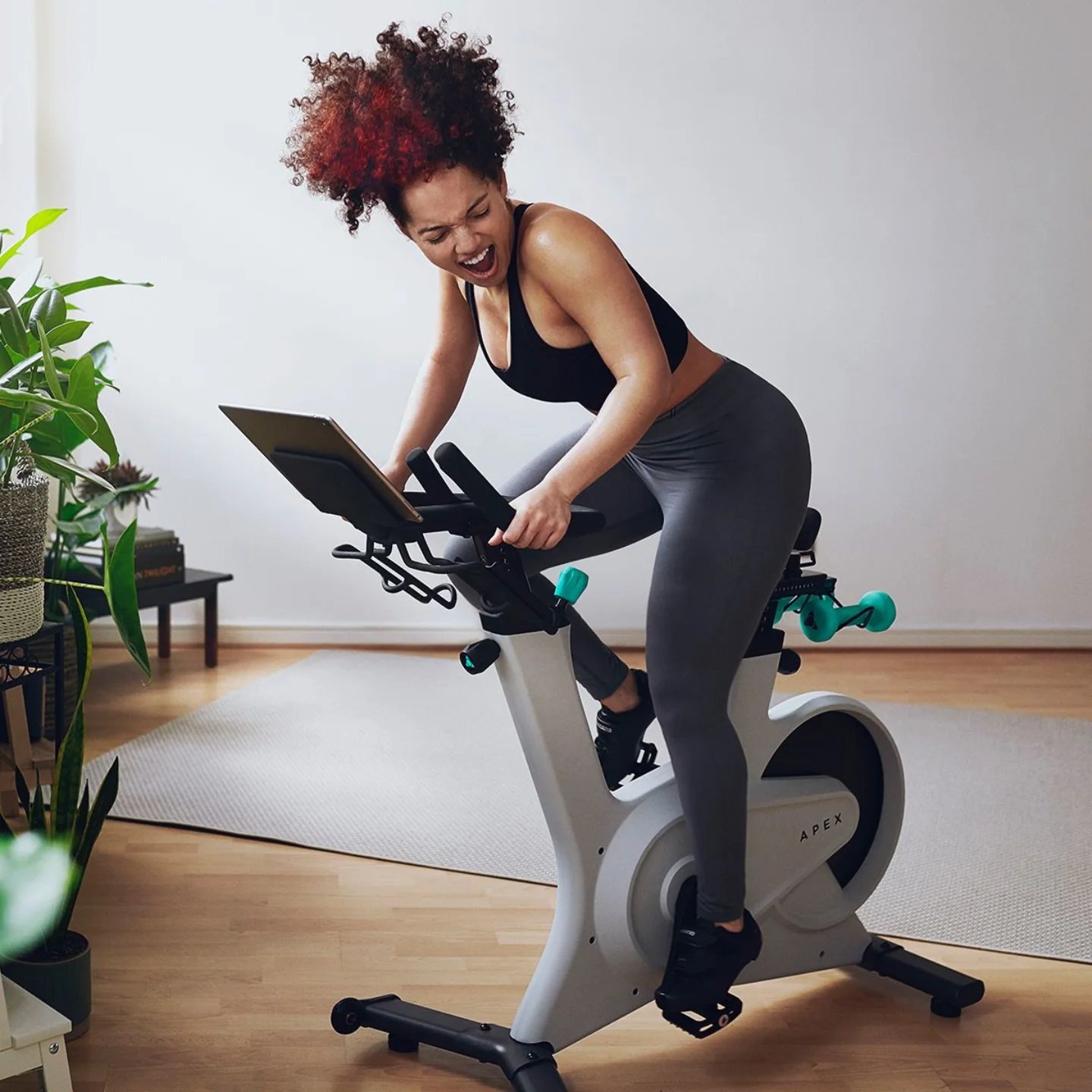 2025/07/instagram_1753844298907.jpg Apex Rides Smart Bike – App-Connected Indoor Cycling with Real-Time Metrics, Resistance Control & Dumbbell Holder – Home Gym Ready