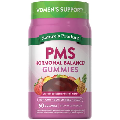PMS Hormonal Balance Gummies | Strawberry Pineapple Flavor | Vegan, Non-GMO, Gluten Free | 60 Gummies