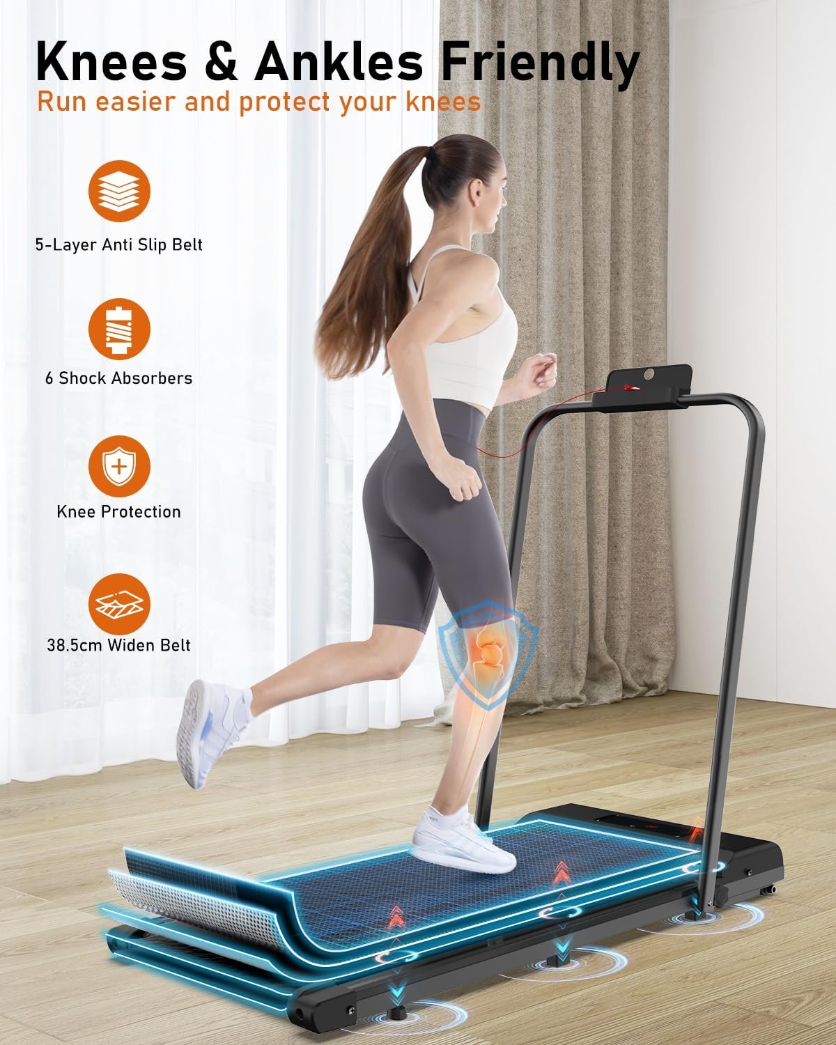2026/01/1000918630-1.jpg Portable Walking Pad Treadmill | Under Desk Design | Quiet & Compact for Home & Office Fitness
